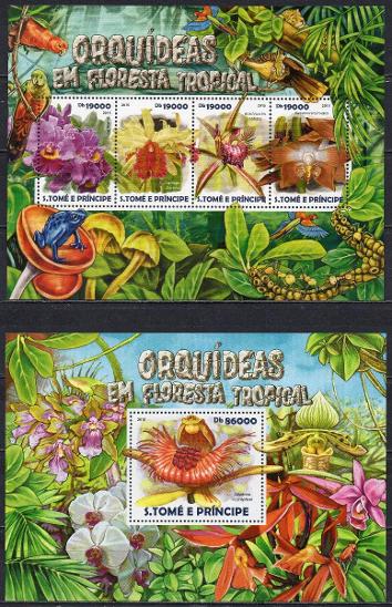 Sao Tomé e Príncipe-Orchideje 2015**  Mi.20 € - Známky