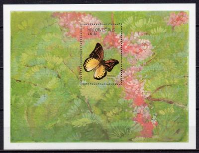 Maledivy-Motýli 1987**  Mi.Bl.138 / 6,50 €