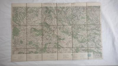 Stará mapa Rovensko-Turnov-Vrchlabí-Sudety r. cca 1930-Klub ČS turistů