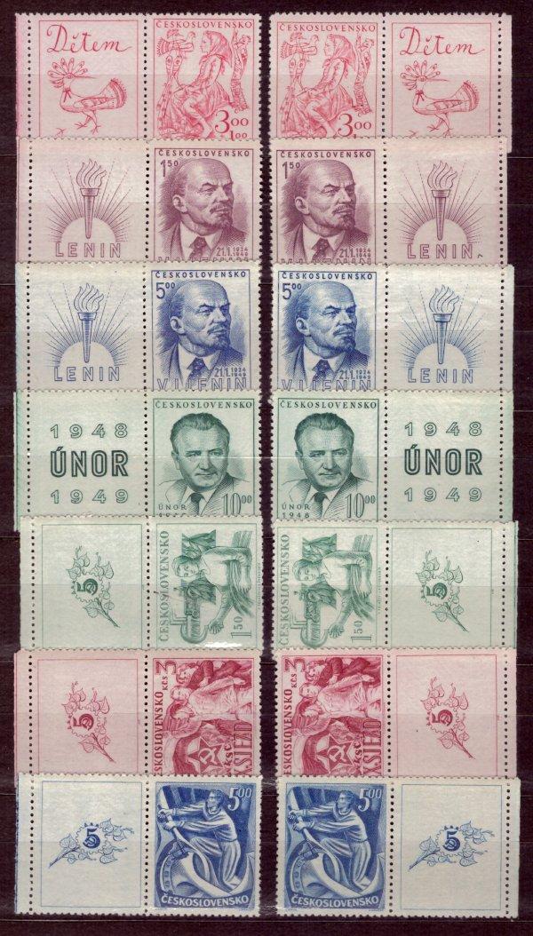 1945 - 1949 (ČSR II) - Kompletní kupóny KP + KL, Stará měna (1030) - Známky Československo + ČR