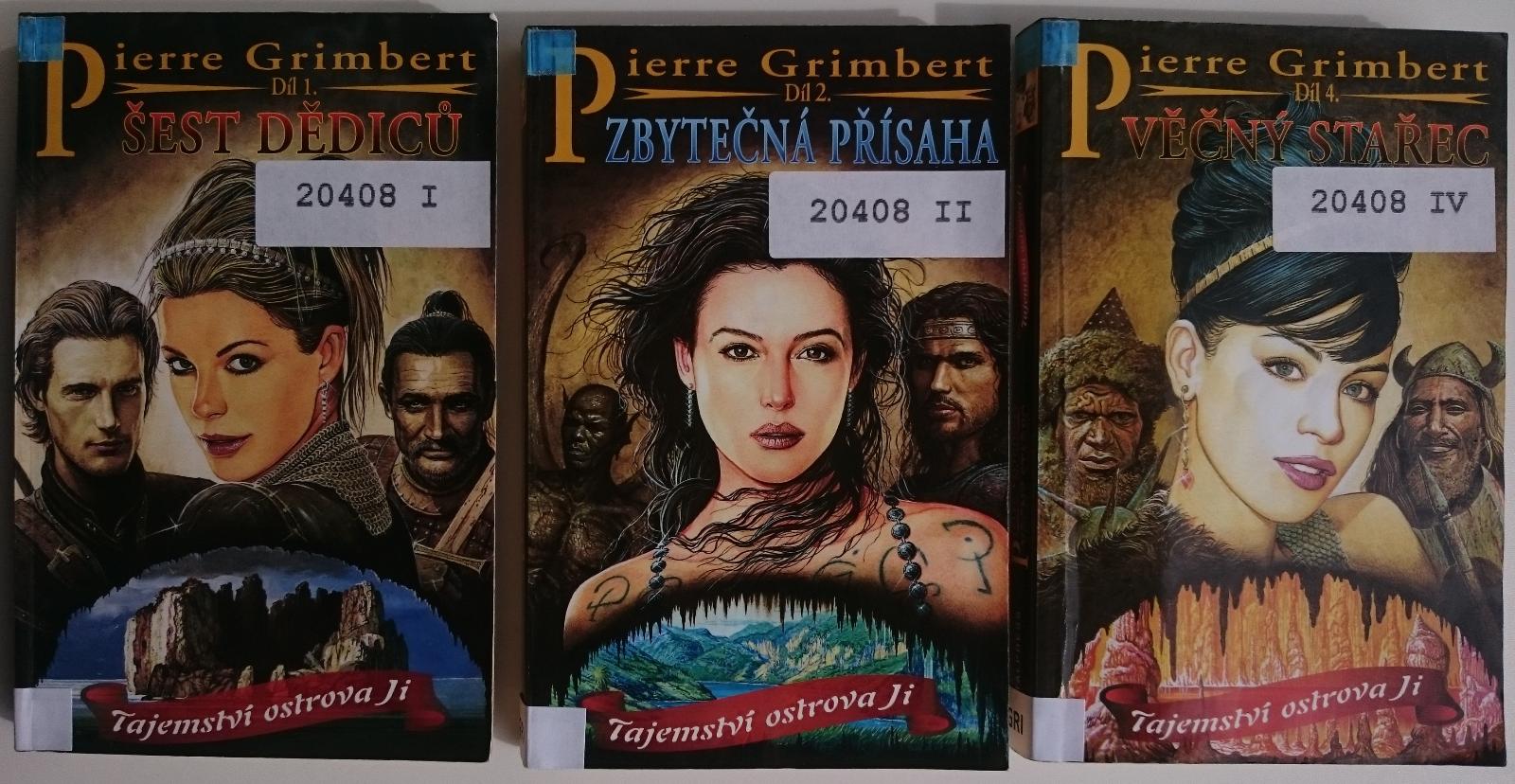 P. GRIMBERT,  Tajemství ostrova Ji, 3 knihy - Knižní sci-fi / fantasy