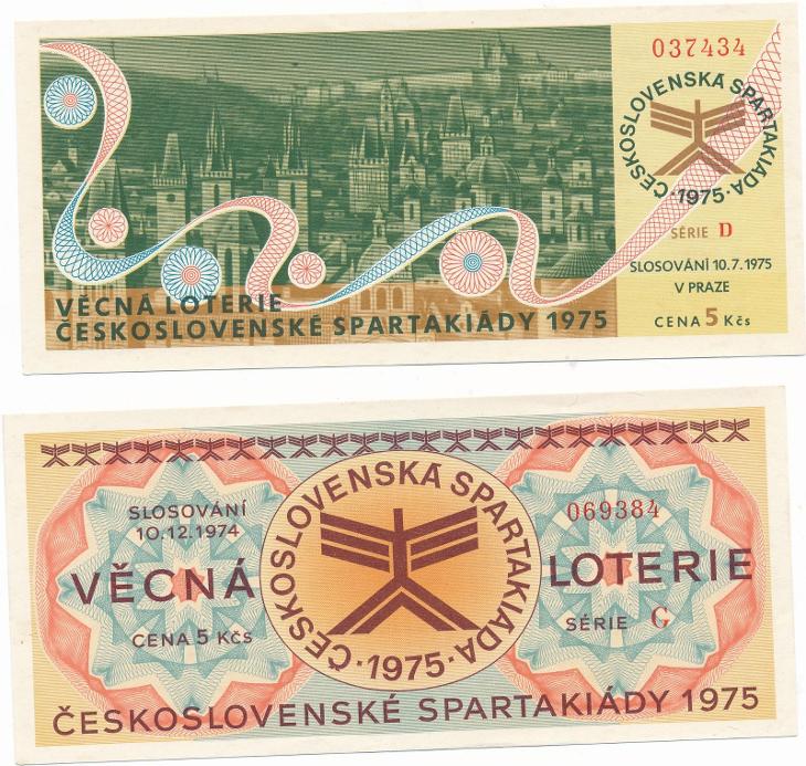 los Věcná Loterie spartakiáda 1975 2 ks