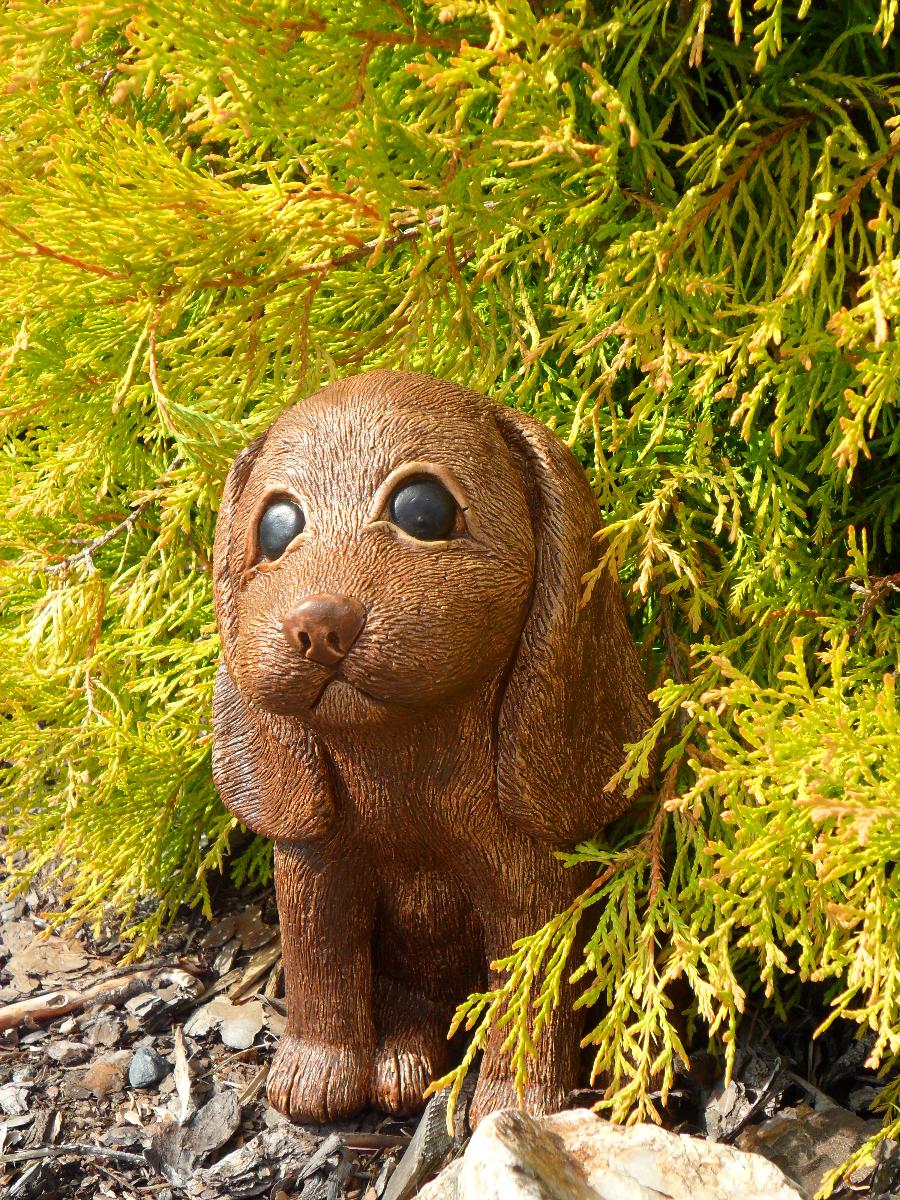 Psík sediaci - záhradná dekorácia z umelého kameňa, Hund - Záhrada
