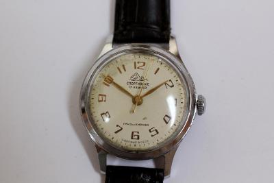 pánské hodinky SPORTIVNIE, USSR, bílý číselník, 