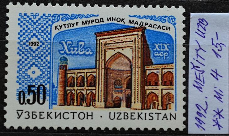 **UZBEKISTAN, 1992. STAVBY-Mešita, Mi.4 / KT-108 - Známky