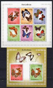 Guinea Bissau-Motýli 2010**  Mi.5097-5102+Bl.876 / 28 €