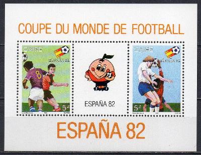 Zaire- MS ve fotbale/Španělsko 1982/1981**  Mi.Bl,40 / 6 € 