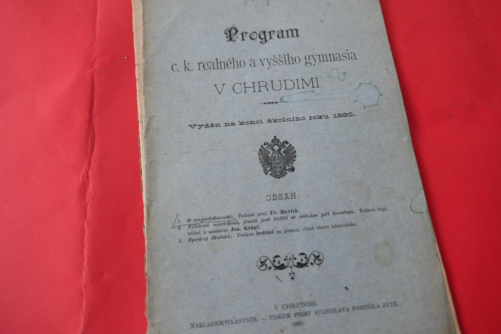 Chrudim - Program c.k. reálneho a vyššieho gymnázia - 1890 - Knihy