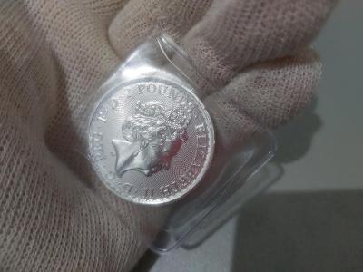 Stříbrná mince 1oz .999/1000, investiční stříbro, Britannia