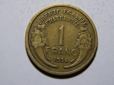 Francie 1 Franc 1934 XF č11368