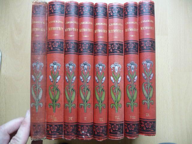 Knihy - Jakub Casanova - MEMOIRY - 9 dielov zviazaných do 8 kníh - 1898 - Erotika