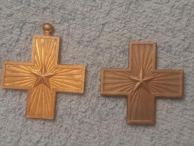2x kříž MERITO DI GVERRA - nehotové kusy z výroby, zajímavost