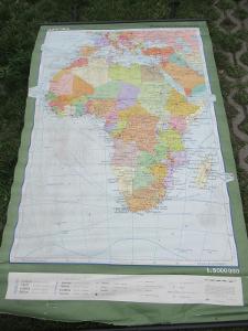Stará nástěnná mapa - AFRIKA - POLITICKÉ ROZDĚLENÍ