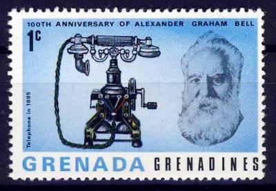 Grenada / Grenadiny 1977 **/ Mi. 210 , vynálezce telefonu , /0006/