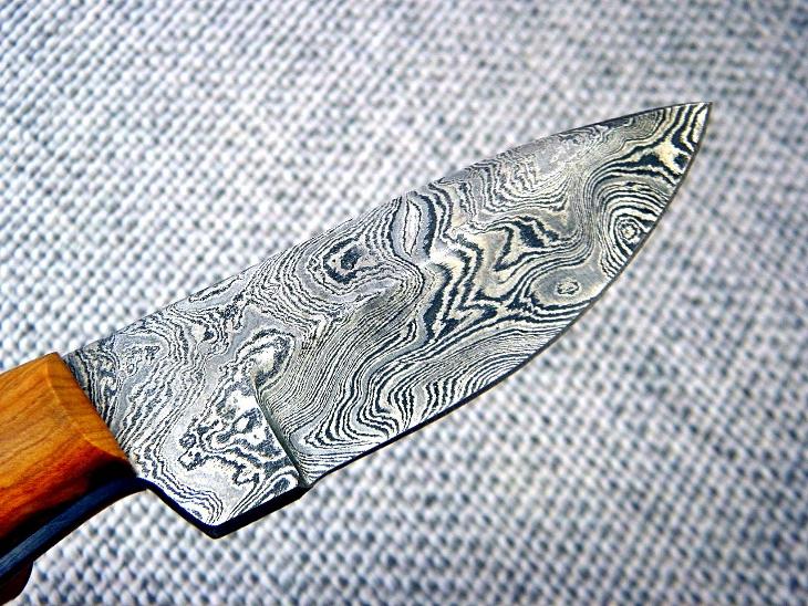 9/ Damaškový lovecky nůž. Rucni vyroba OLIVA - Lovecké nože