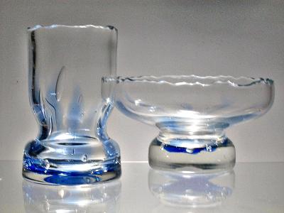 Luxusní souprava mísa a váza O. Lípa sklárna  Moser