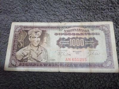 1000 dinara Jugoslávie 1963.