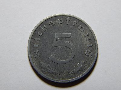 Německo 3. říše 5 Pfennig 1941A XF č29584