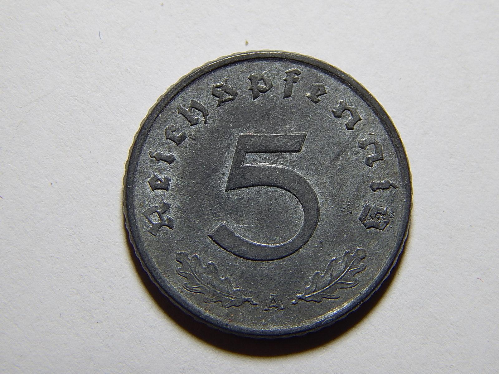Nemecko 3. ríša 5 Pfennig 1942A XF č29587 - Numizmatika