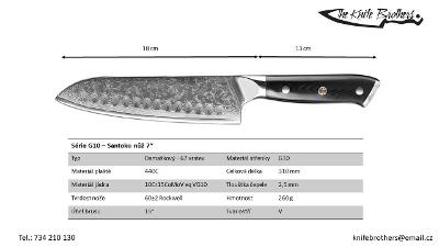 Damaškový kuchyňský nůž , Santoku