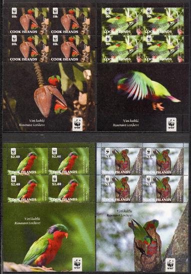 Cookovy ostrovy-Vini rubínový WWF 2010**  Mi.4Klb1678-1681 / 56 € - Filatelie