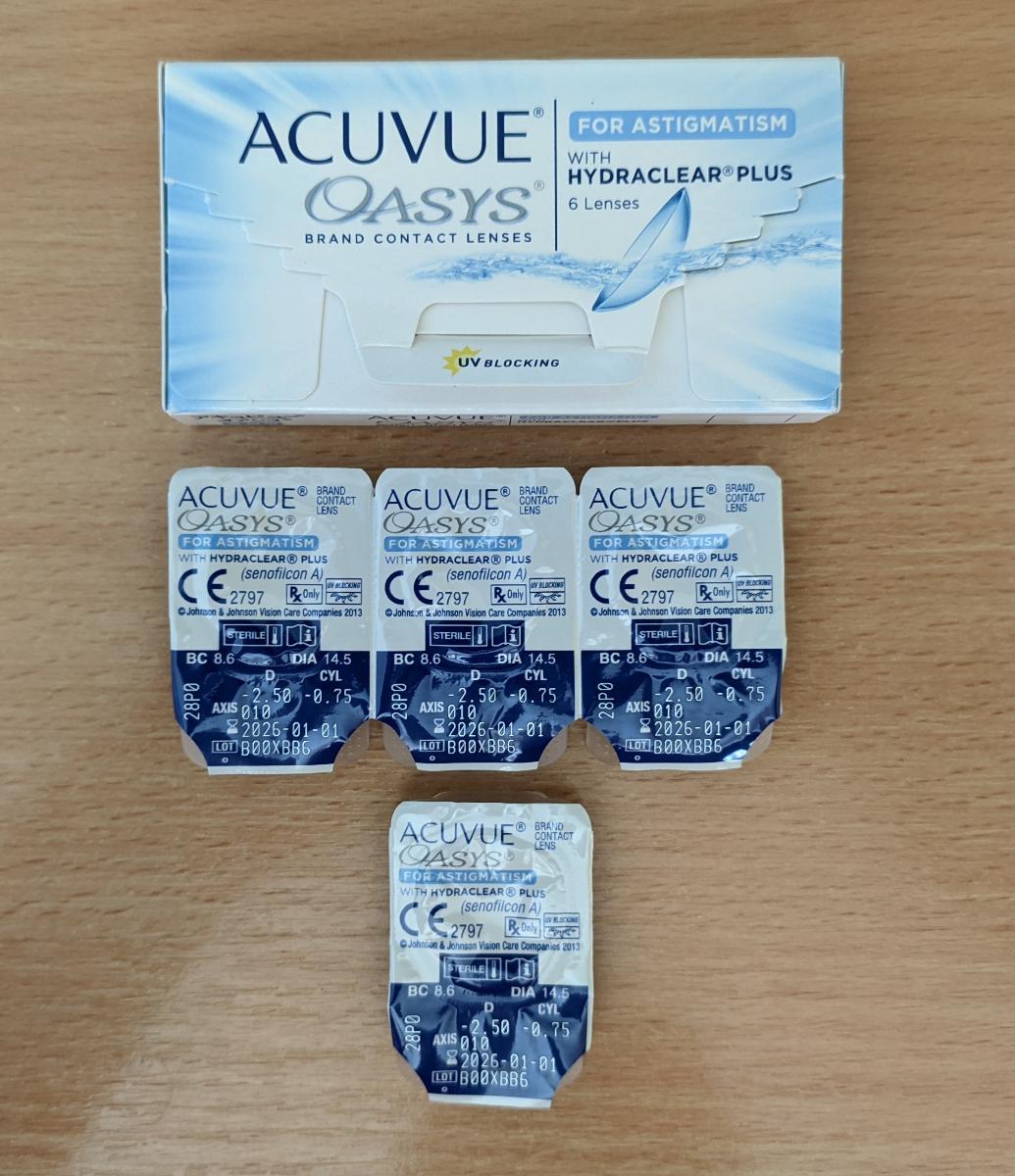 Kontaktné šošovky Acuvue Oasys for astigmatism, d -2.50 c -0.75 o 10 ° - Lekáreň a zdravie