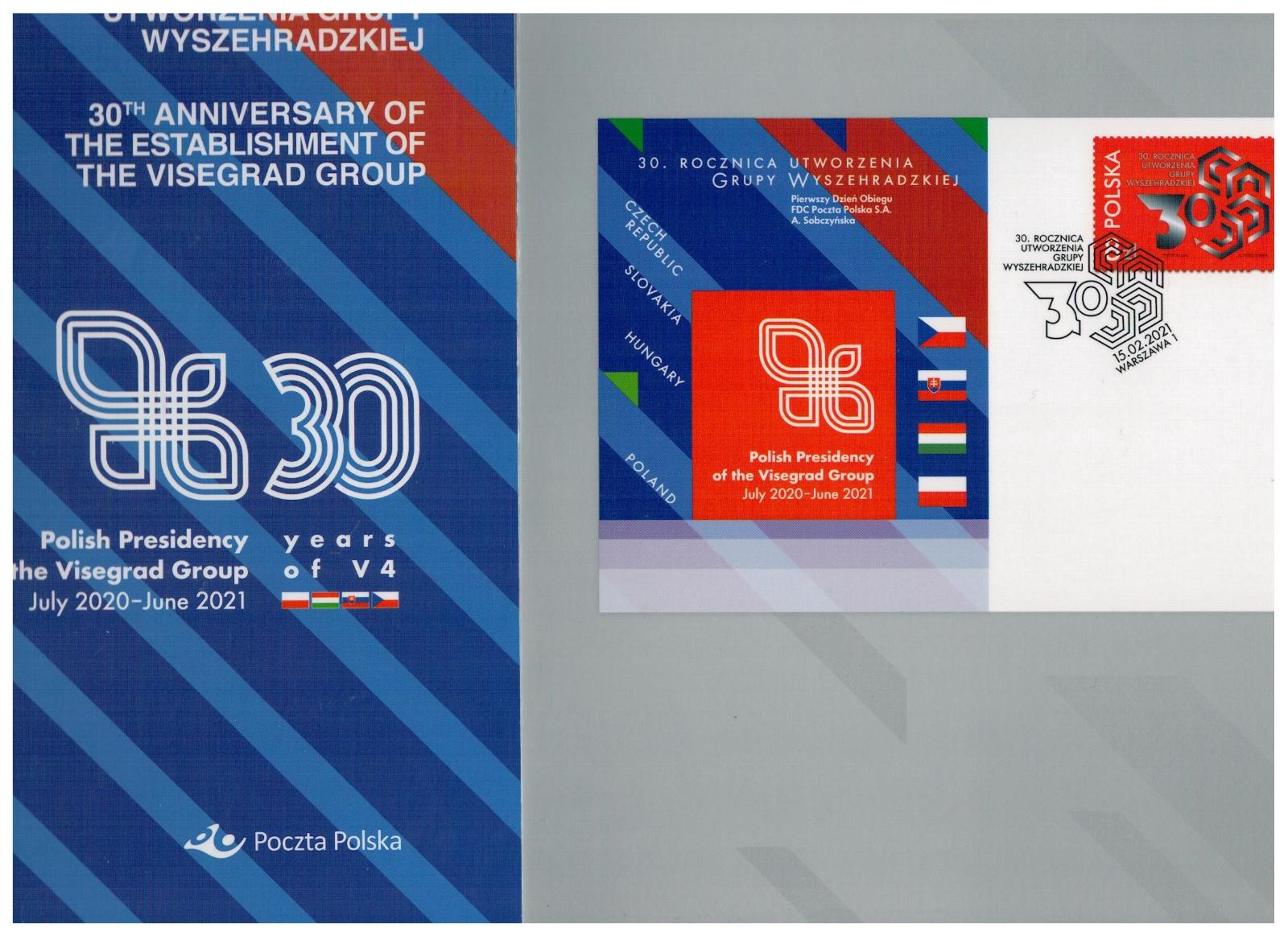 Polsko 2021 Prezentační balíček Známky Visegrádská skupina Společné vy - Filatelia