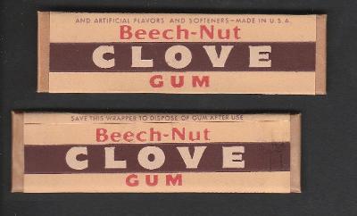 žvýkačkový obal od žvýkaček CHEWING GUM --- BEECH NUT 1943 - WW2 WWII 
