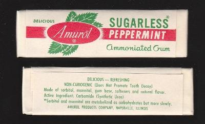 žvýkačkový obal od žvýkaček CHEWING GUM --- AMUROL Naperville 1950s