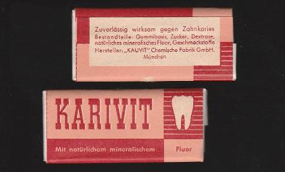 žvýkačkový obal od žvýkaček CHEWING GUM - KAUVIT Germany NĚMECKO 1950s