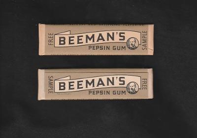 žvýkačkový obal od žvýkaček CHEWING GUM --- BEEMANS CHICLE 1940s WWII