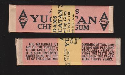 žvýkačkový obal od žvýkaček CHEWING GUM --- ADAMS YUCATAN CHICLE 1924