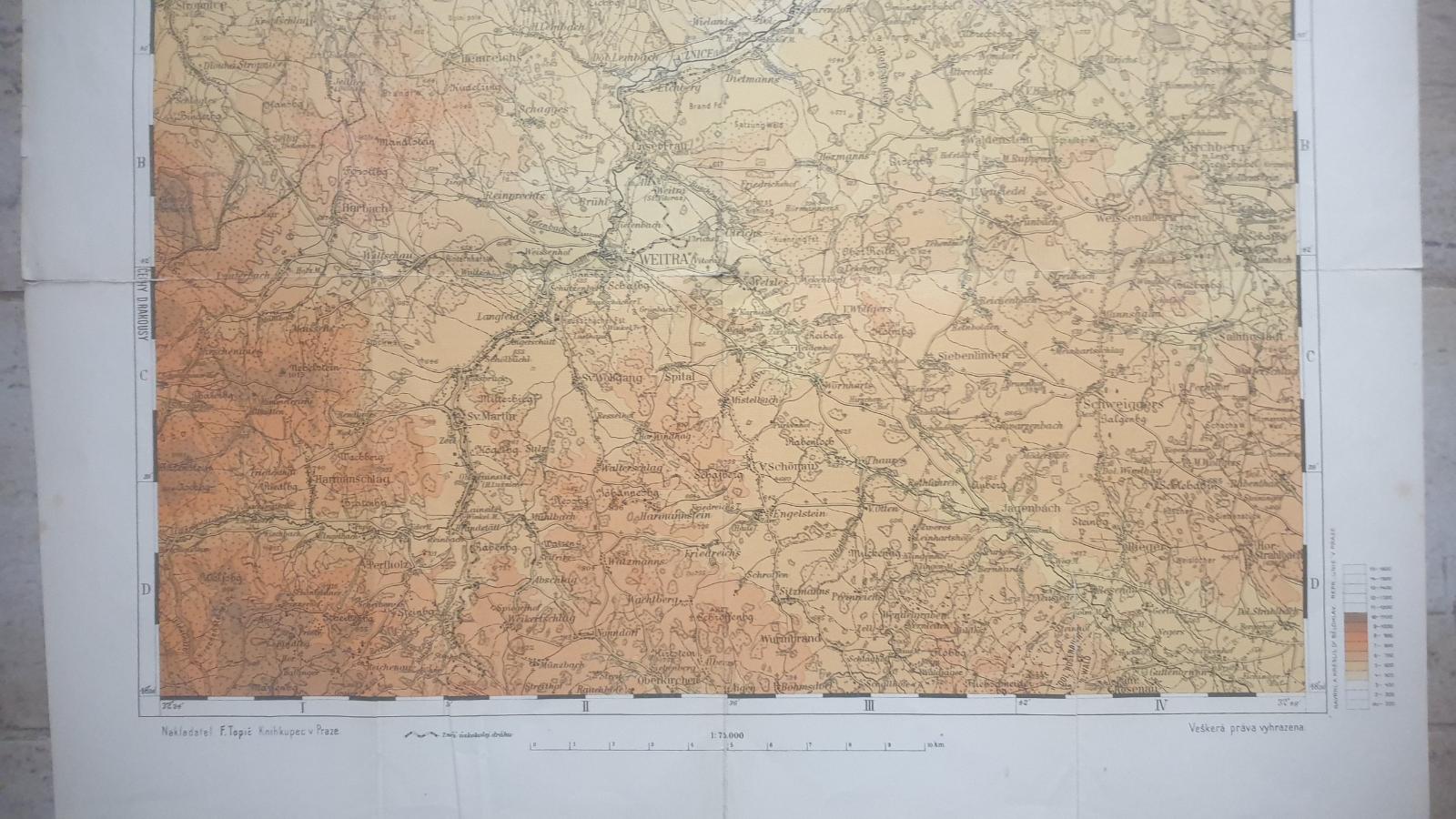 Podrobné mapy zemí koruny České 1914-Nové Hrady-Gmund-Stropnice-Dlouhá - Staré mapy a veduty