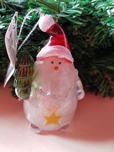 Sněhulák vánoční 10 cm s LED osvětlením mix druhů
