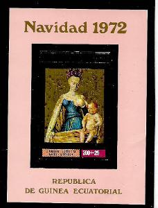 Rovníková Guinea ** Fouquet - Madona s dítětem - zlatá známka