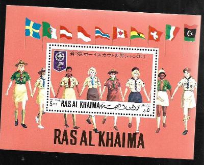 Ras al Khaima - ** dívčí skauting, vlajky deseti států