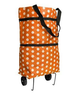 Multifunkční nákupní taška s kolečky 0515 tečky oranžová