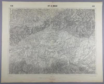 vojenská mapa Liptovský Mikuláš Slovensko speciálka 1:75000 1925