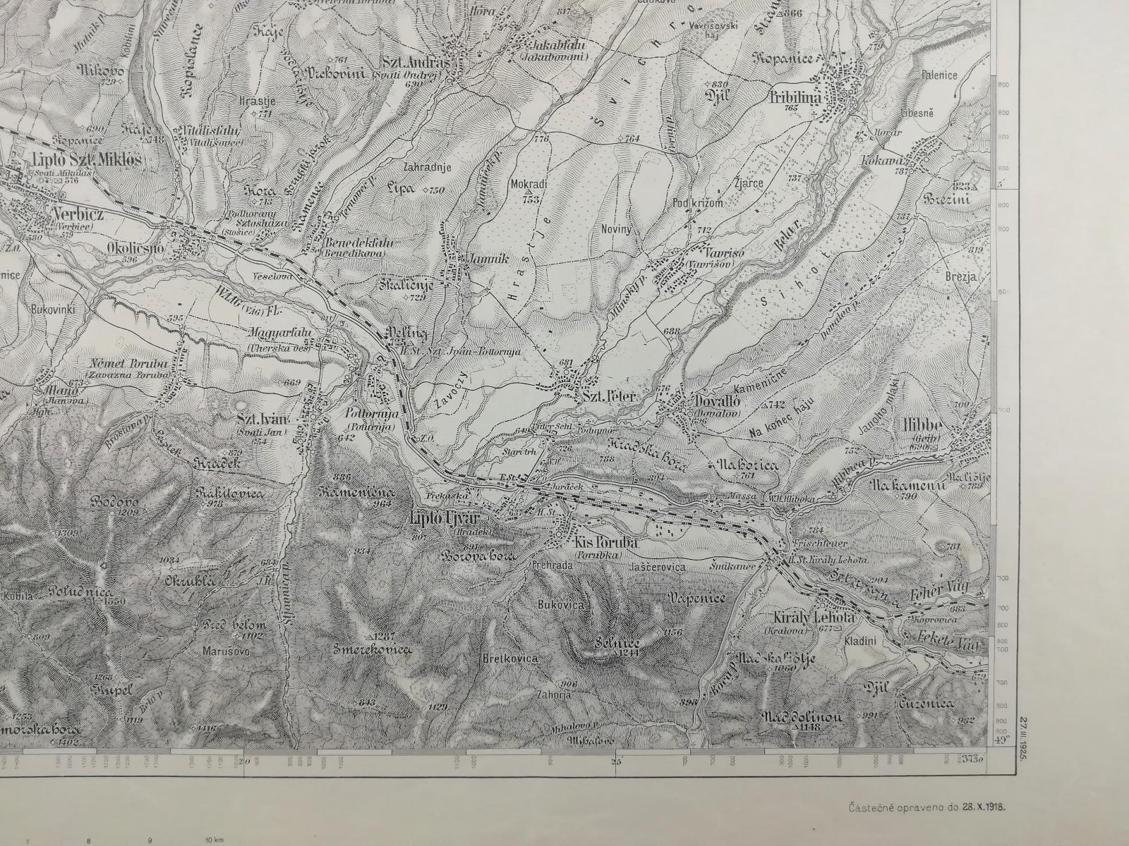 vojenská mapa Liptovský Mikuláš Slovensko speciálka 1:75000 1925 - Sběratelství