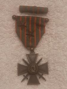 Croix de Guerre1914-1915 citace 2xHVĚZDA, stužka, závěs,Francie,legie 