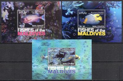 Maledivy-Korálové ryby 2007**  Mi.Bl.602-604 / 15 €