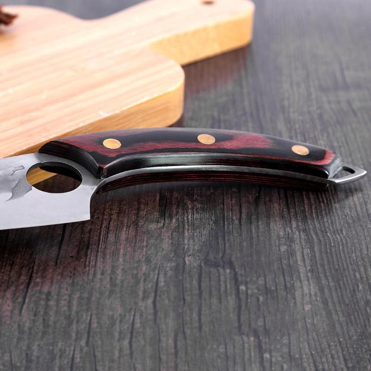 K25/ kuchynsky nůž. Rucnie kovany. Sekáček, drevo pakka - Vybavení do kuchyně