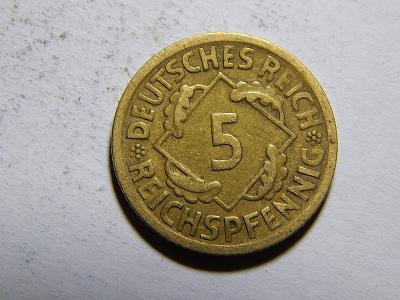 Německo Výmarsko 5 Reichspfennig 1925E XF č30517