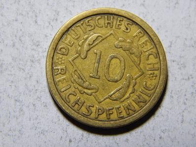 Německo Výmarsko 10 Reichspfennig 1925A XF č30584