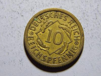 Německo Výmarsko 10 Reichspfennig 1935F XF č30521
