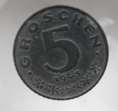 Rakousko - 5 groschen 1963  (t1/4)