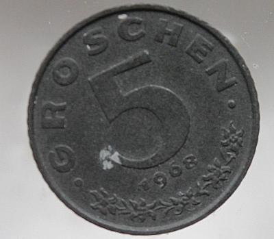 Rakousko - 5 groschen 1968  (t1/4)