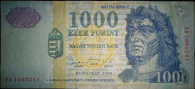 1000 Forintů Maďarsko 1999 Pick #180b VZÁCNÁ