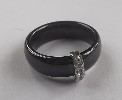 Keramický prsten Ceramic & You se zirkony (D-KS0031)