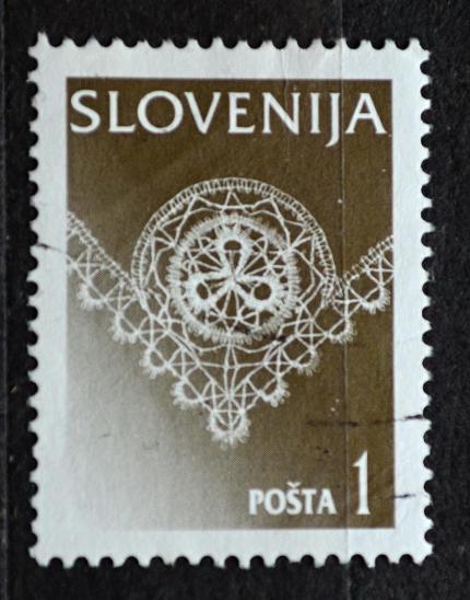 SLOVENIJA-Slovinsko, 1996. Krajkový okraj IDRIA, Mi.153 / KT-246 - Známky
